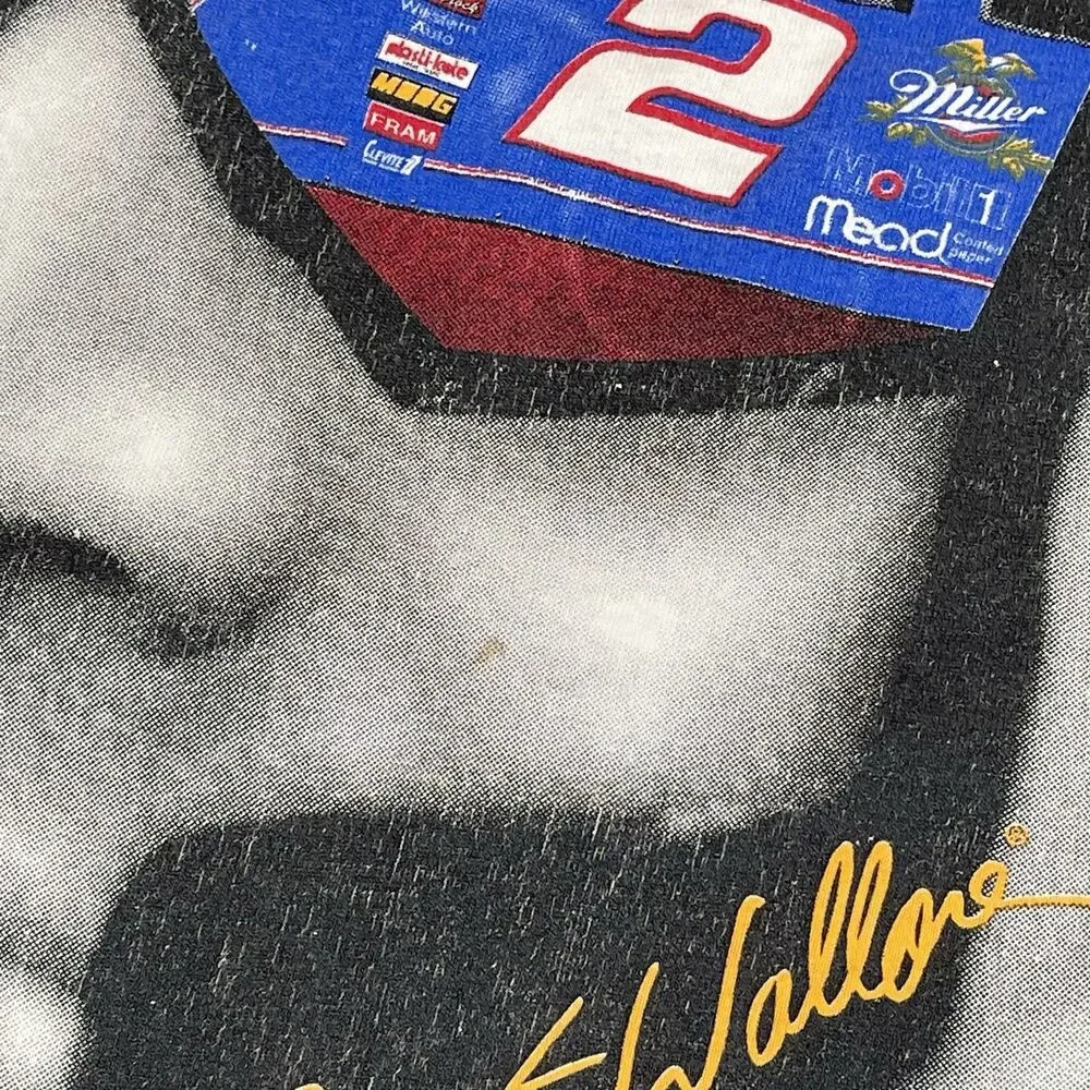 Vintage 90s Rusty Wallace Forever Champion Miller Lite Racing T-Shirt Size XL - Picture 5 of 13
